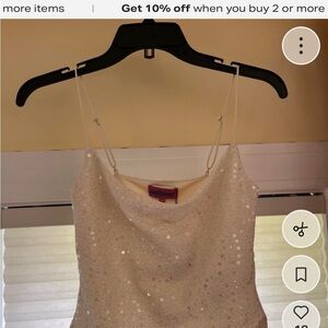 Elegant White Sequin Top